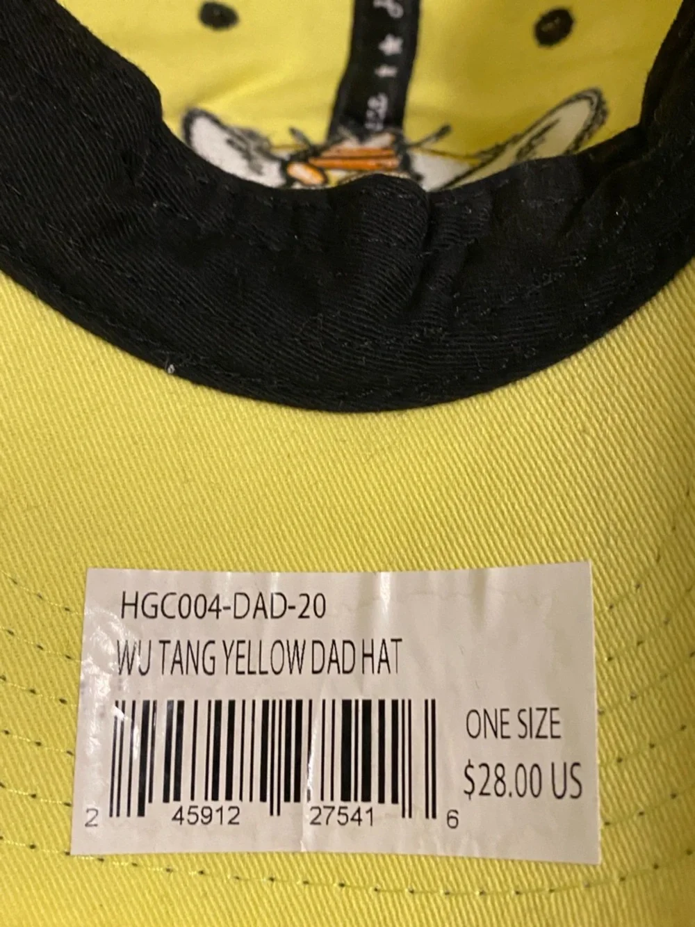 WU Tang The Swarm 1998 Headgear Classic Embroidered  Bee Logo Dad Hat Yellow O/S